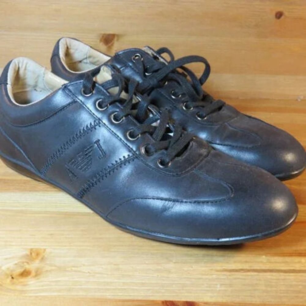Armani jeans triple black sneakers men's sz8